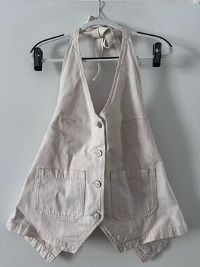 Reformation Cream Denim Vest